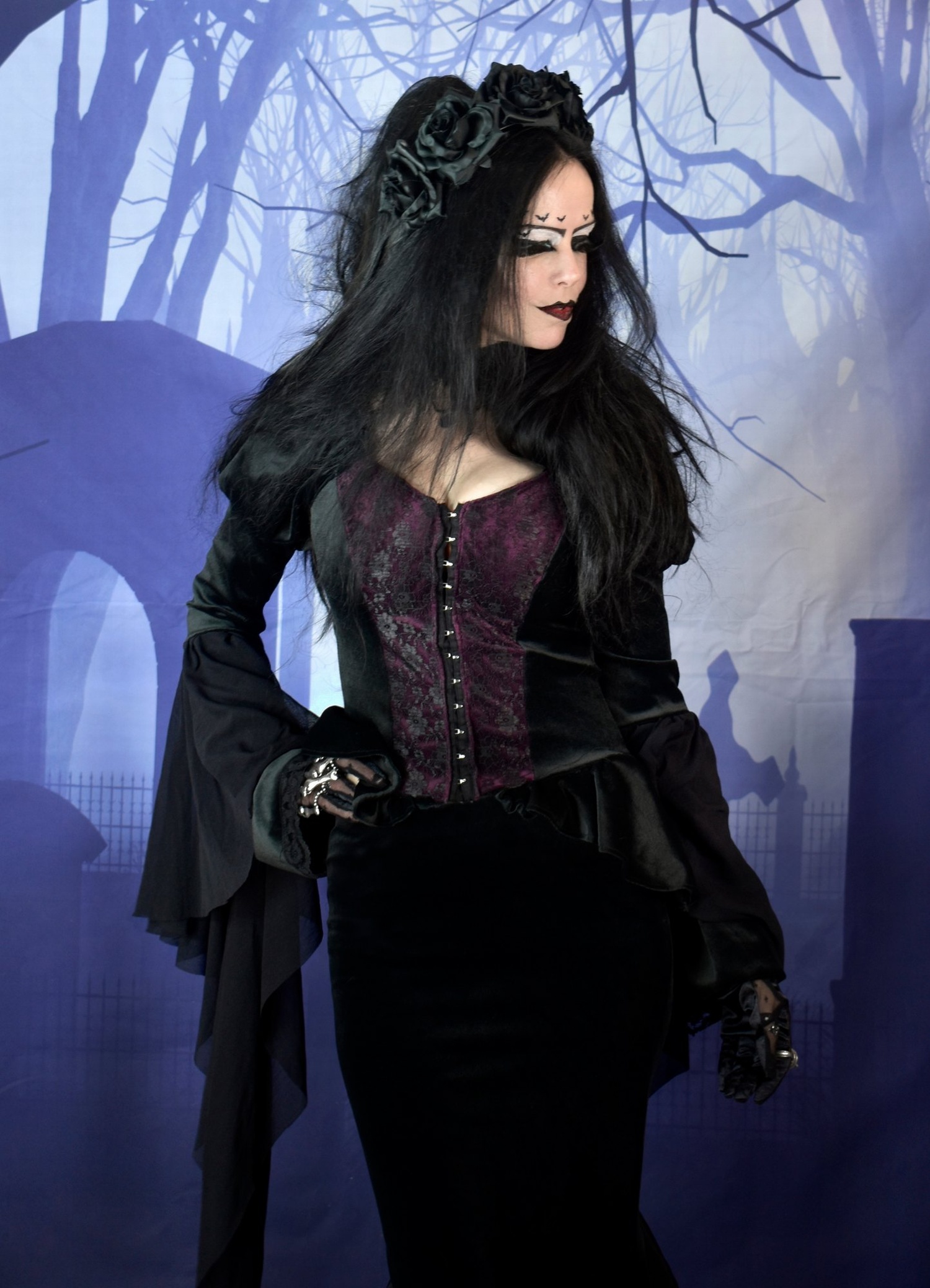 Vale of Tears Top - Steamed Velvet steampunk goth witch top by Moonmaiden Gothic Clothing