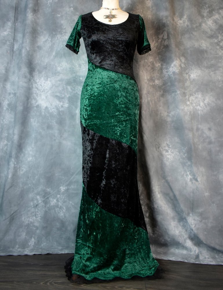 Ostarian Dress - crushed velvet witchy dress by Moonmaiden Gothic Clothing