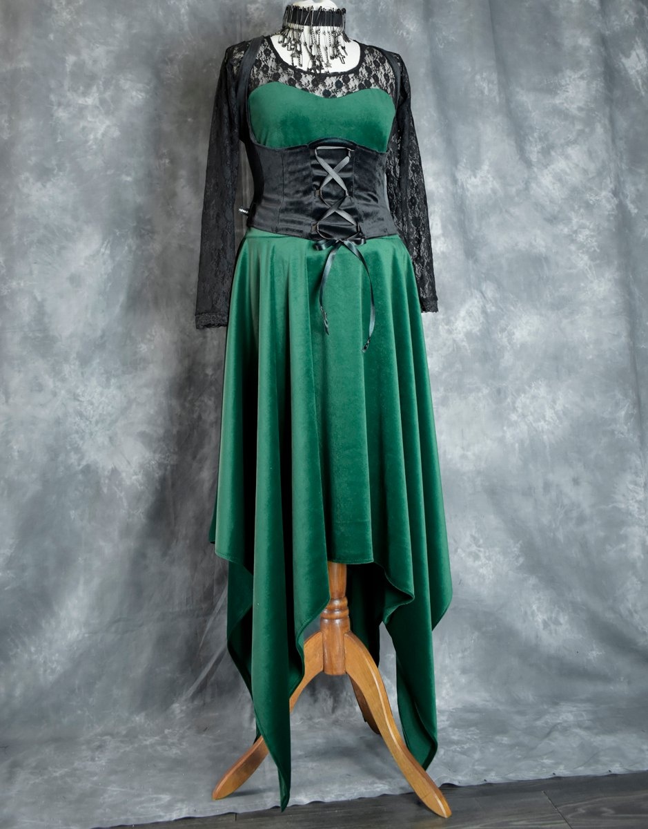 Moonshadow Elvenwitch Skirt with Juliette Long Sleeved Top and Morwenna Underbust Bodice