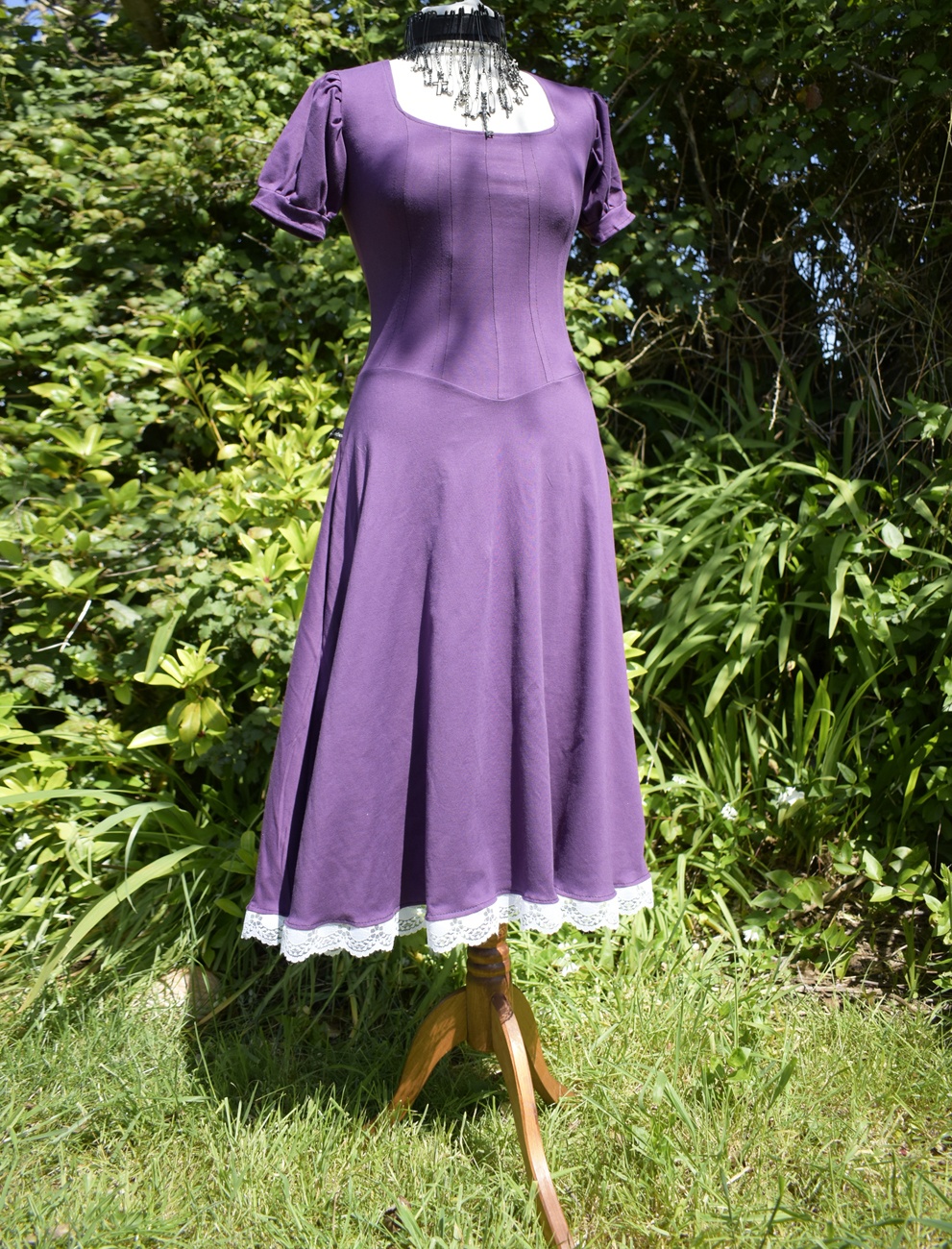 Salem Sister Dress in Purple Cotton Lycra