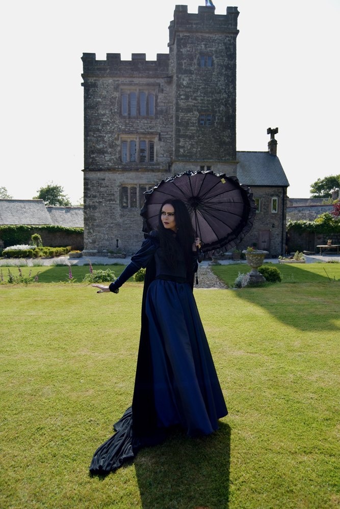 Morella Gown - steamed velvet and taffeta goth steampunk medieval victorian gown by Moonmaiden Gothic Clothing