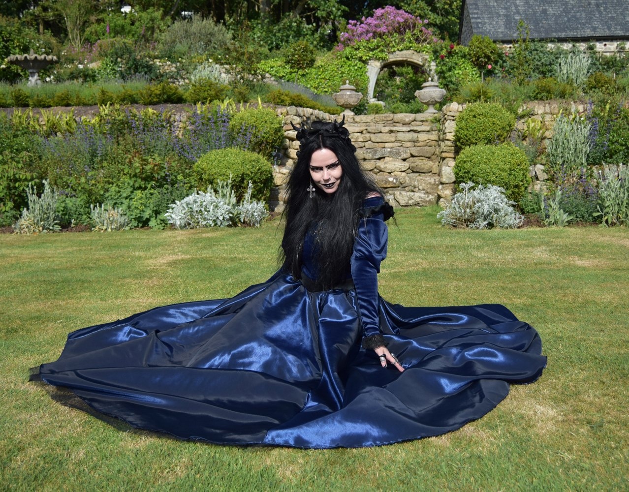Morella Gown - steamed velvet and taffeta goth steampunk medieval victorian gown by Moonmaiden Gothic Clothing
