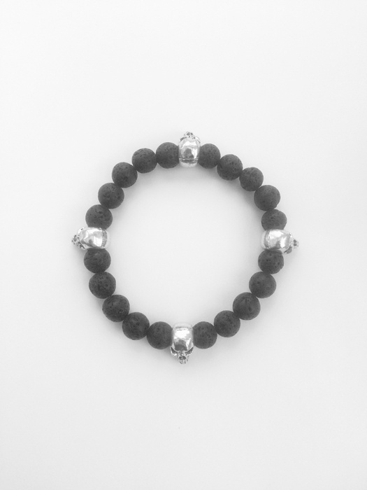My Beautiful Gothic Lava Rock 'n' Skull Aromatherapy Bracelet