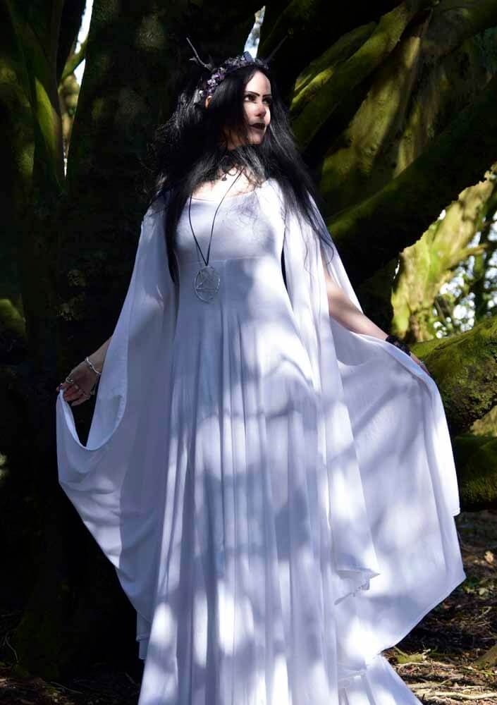 Fae of the Falls Gown - medieval elven arthurian dress by Moonmaiden Gothic Clothing