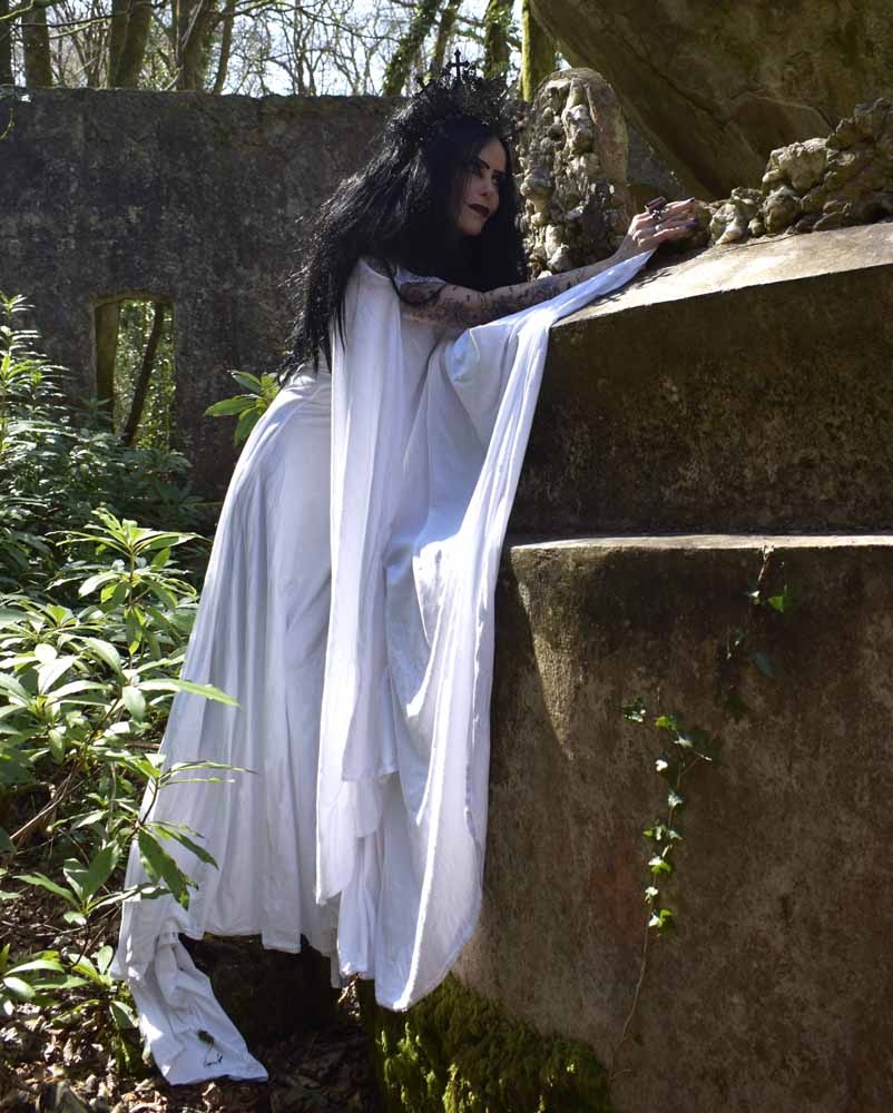 Fae of the Falls Gown - medieval elven arthurian dress by Moonmaiden Gothic Clothing