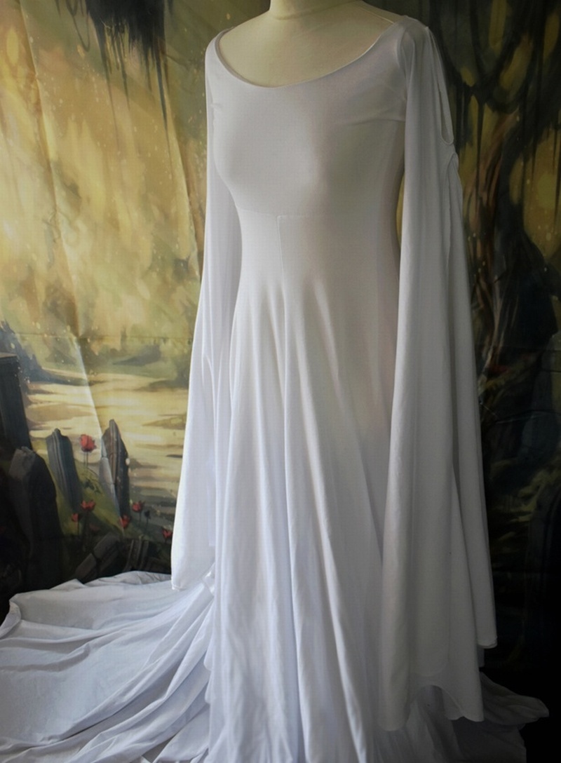 Fae of the Falls Gown - medieval elven arthurian dress by Moonmaiden Gothic Clothing