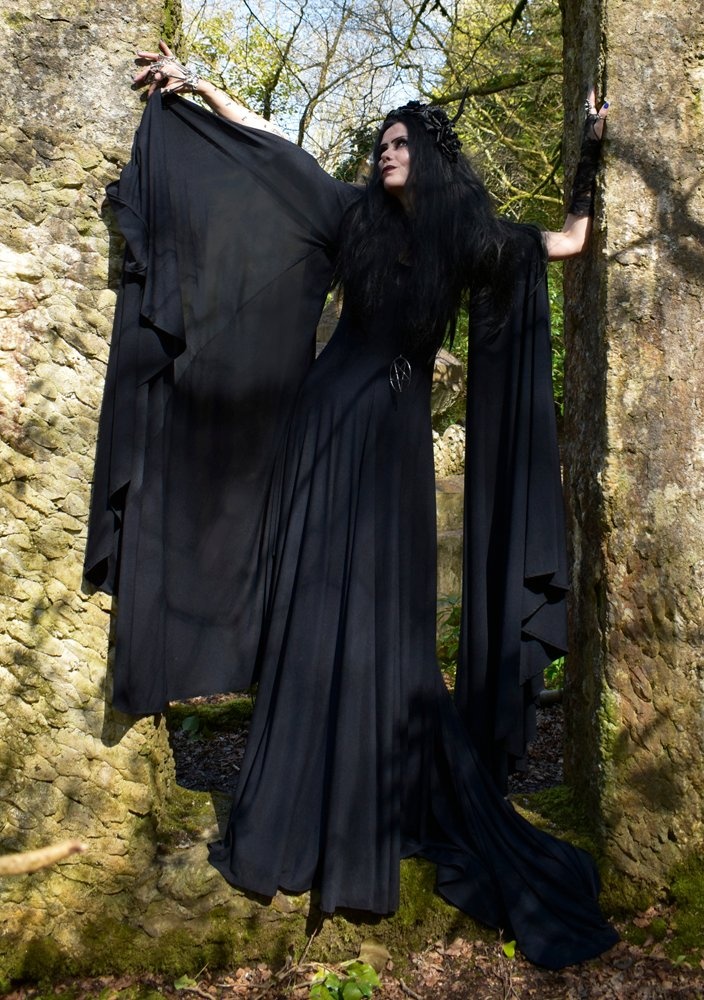 Fae of the Fallen Gown - gothic pagan witch dress by Moonmaiden Gothic Clothing