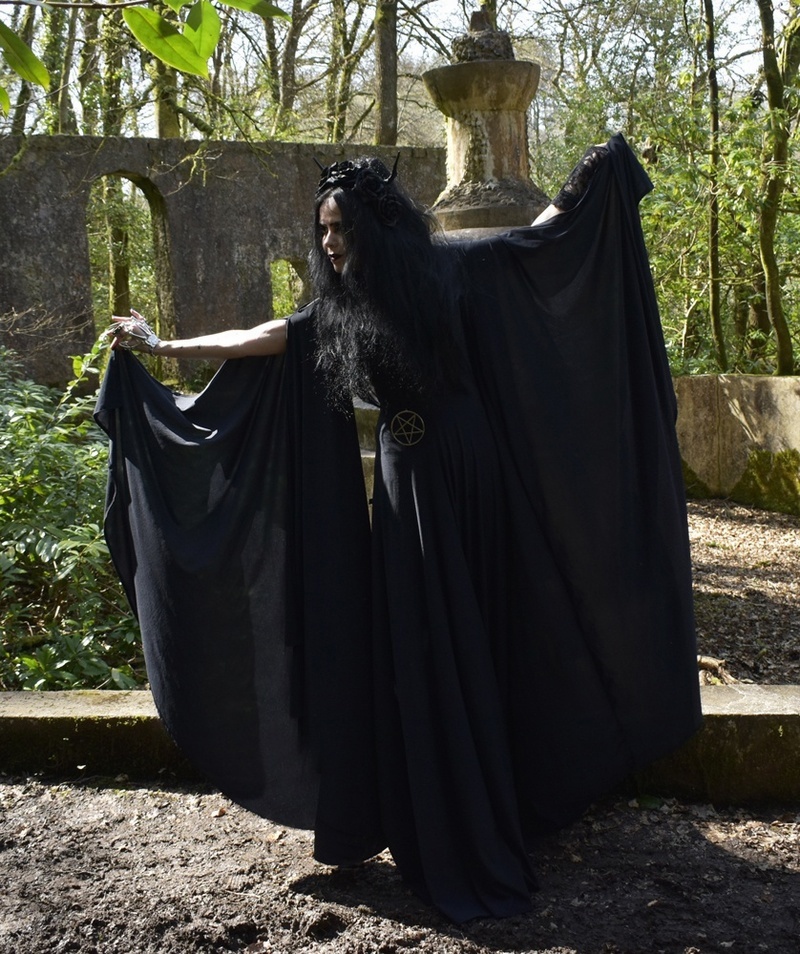 Fae of the Fallen Gown - gothic pagan witch dress by Moonmaiden Gothic Clothing