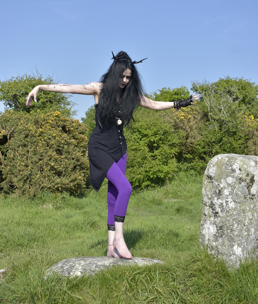 Tattooraluralura Minidress - cotton lycra elven fairy witchy mini dress by Moonmaiden Gothic Clothing