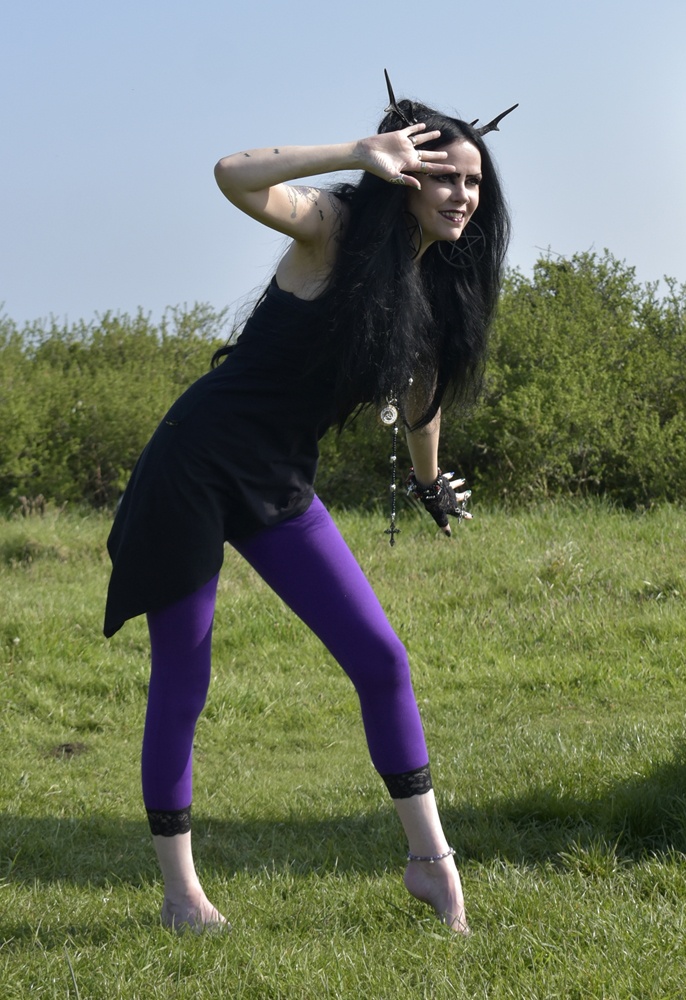 Tattooraluralura Minidress - cotton lycra elven fairy witchy mini dress by Moonmaiden Gothic Clothing