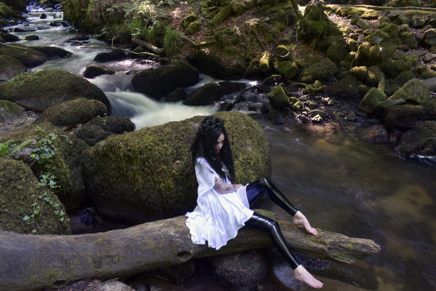 Fae of the Falls Minidress - cotton elven boho goth witch minidress