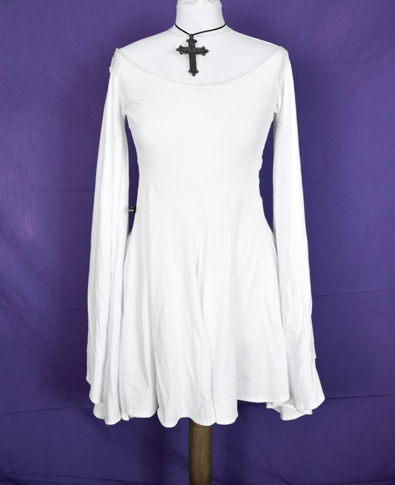 Fae of the Falls Minidress - cotton elven witchy fairy mini dress by Moonmaiden Gothic Clothing