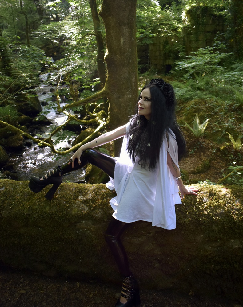 Fae of the Falls Minidress - cotton elven boho goth witch minidress