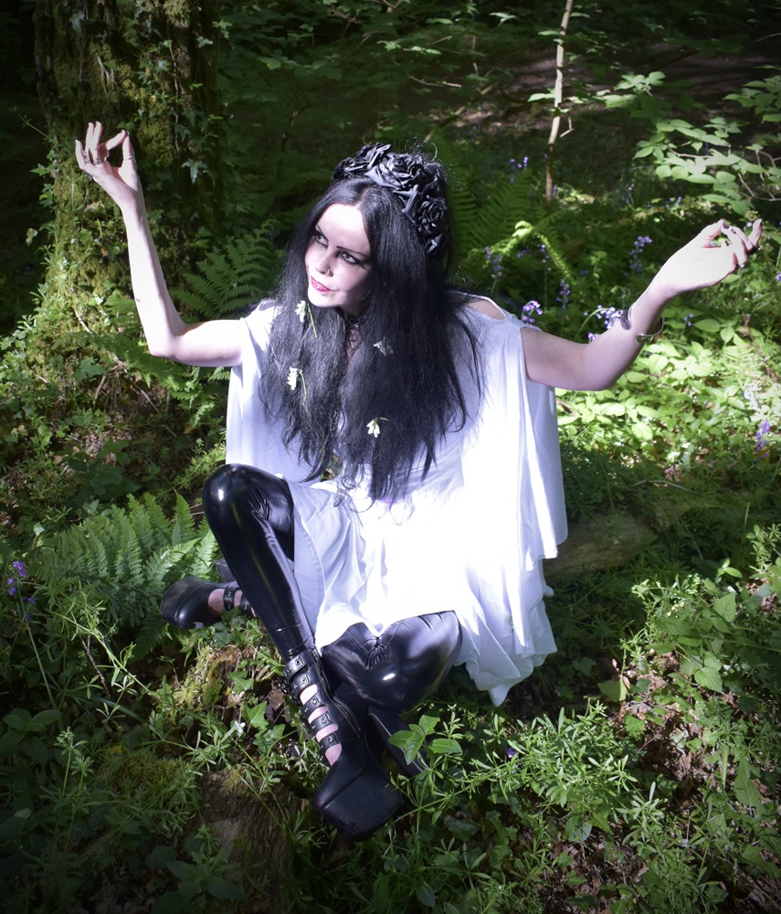 Fae of the Falls Minidress - cotton elven boho goth witch minidress