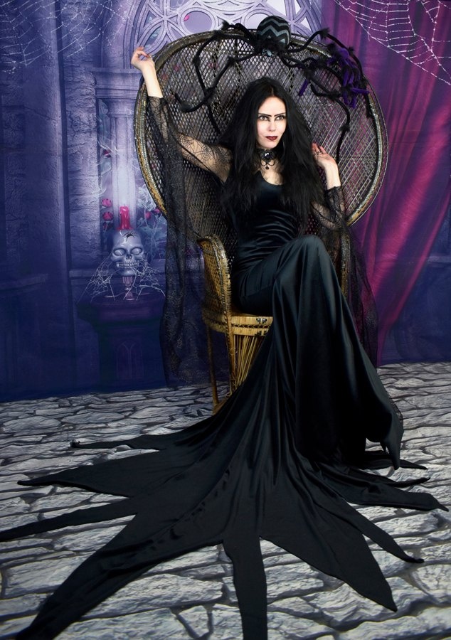 Morticia Ellie Gown - New Addams Family cosplay costume by Moonmaiden Gothic Clothing