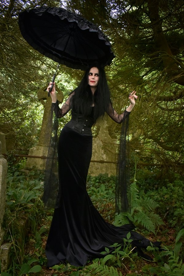 Morticia Ellie Gown - New Addams Family cosplay costume by Moonmaiden Gothic Clothing
