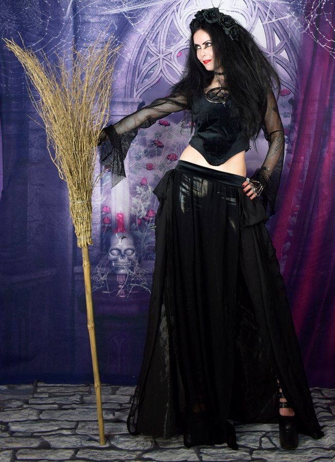 Broommaiden Skirt - goth witchy skirt by Moonmaiden Gothic Clothing