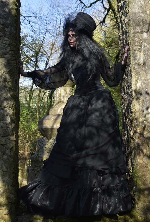 Bavmorda Bustle Gown - goth steampunk victorian gothic dress by Moonmaiden Gothic Clothing