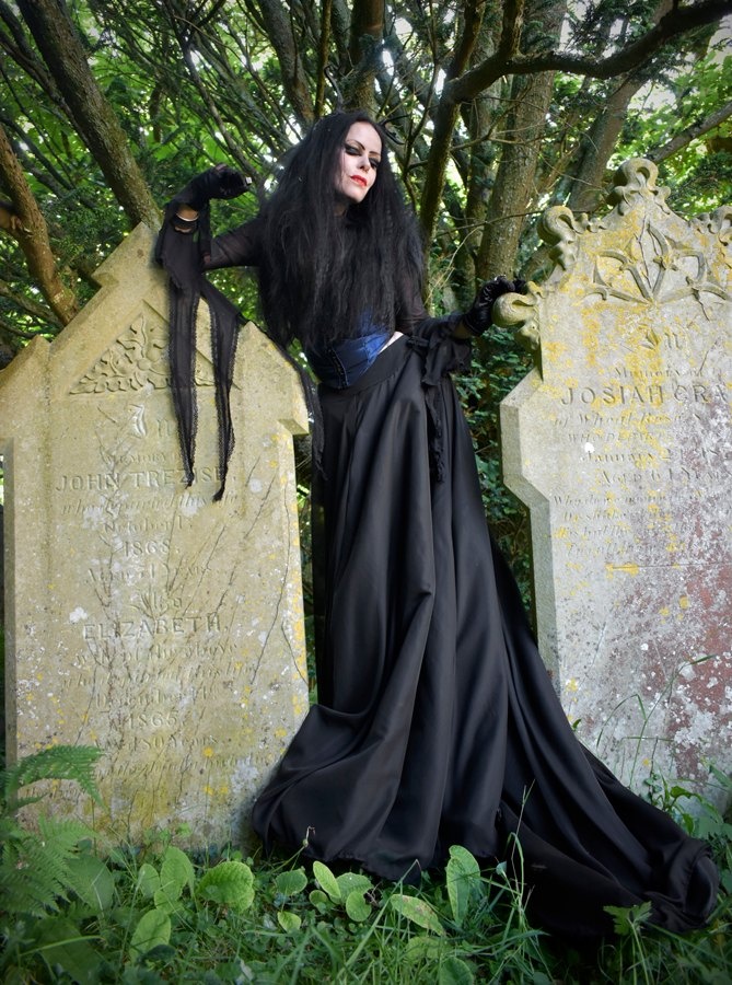 Haunted Enchantress Skirt - long witchy skirt by Moonmaiden Gothic Clothing