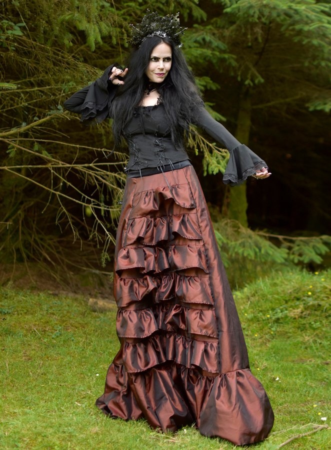 Graveheart Skirt - cotton lycra witchy steampunk goth top by Moonmaiden Gothic Clothing