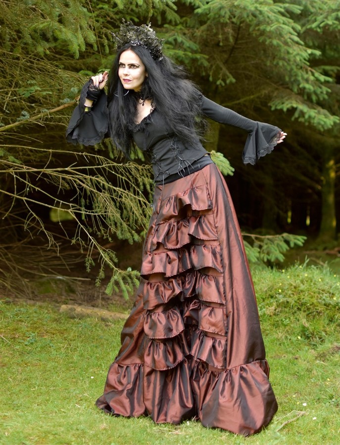 Graveheart Skirt - cotton lycra witchy steampunk goth top by Moonmaiden Gothic Clothing