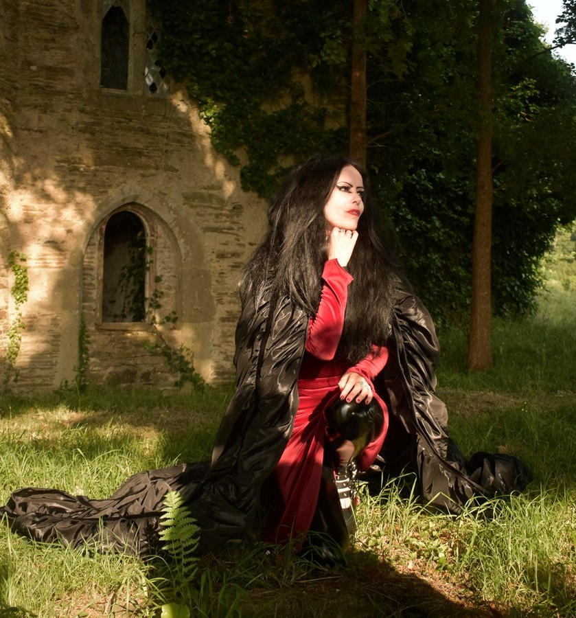 Lily Munsta Basic Witch Cloak - steamed velvet and taffeta Lily Munster goth witch cloak by Moonmaiden Gothic Clothing