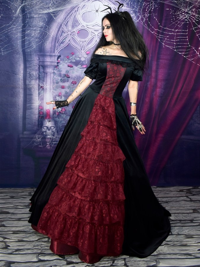 Scarlet in the Shadows Gown - steamed velvet, lace and taffeta medieval ...