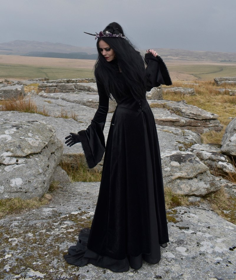 Walpurgis Coat -  steamed velvet and faux fur goth witch steampunk coat by Moonmaiden Gothic Clothing
