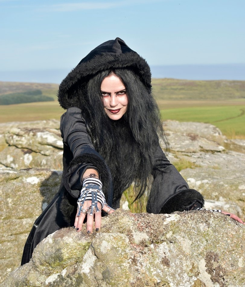 Walpurgis Coat -  steamed velvet and faux fur goth witch steampunk coat by Moonmaiden Gothic Clothing