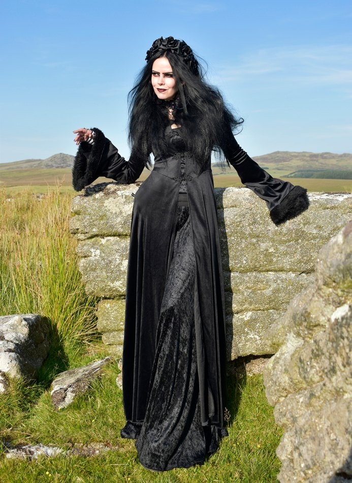 Walpurgis Coat -  steamed velvet and faux fur goth witch steampunk coat by Moonmaiden Gothic Clothing