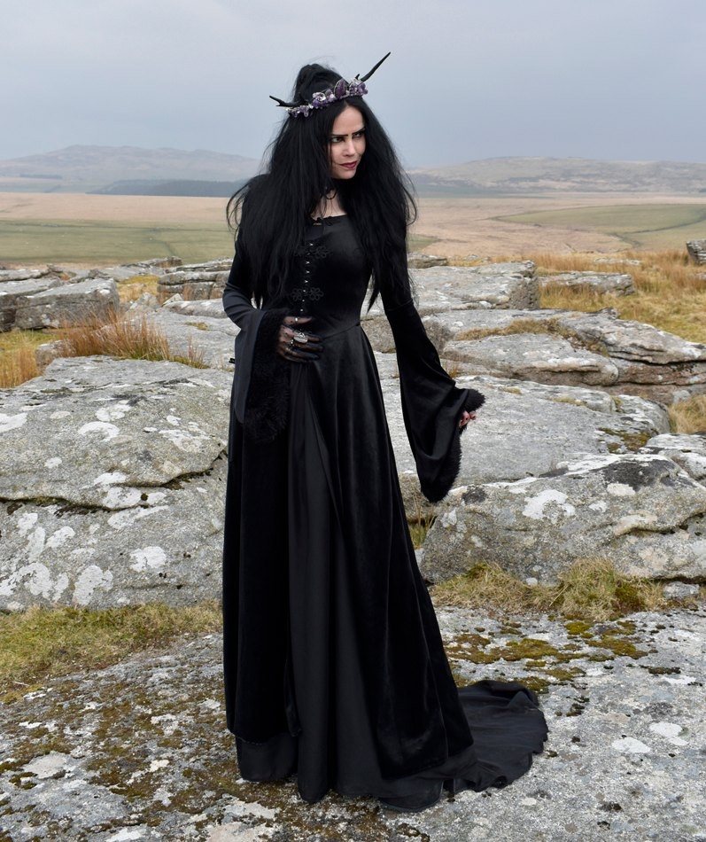 Walpurgis Coat -  steamed velvet and faux fur goth witch steampunk coat by Moonmaiden Gothic Clothing