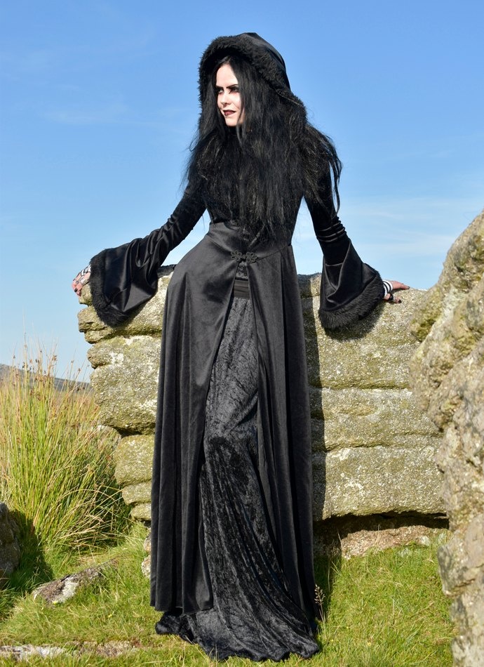 Walpurgis Coat -  steamed velvet and faux fur goth witch steampunk coat by Moonmaiden Gothic Clothing