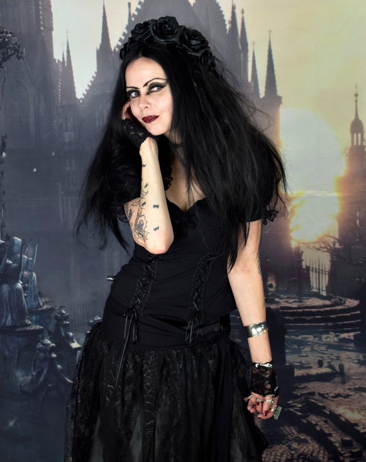 Graveheart Bodice - cotton lycra steampunk witch top by Moonmaiden Gothic Clothing