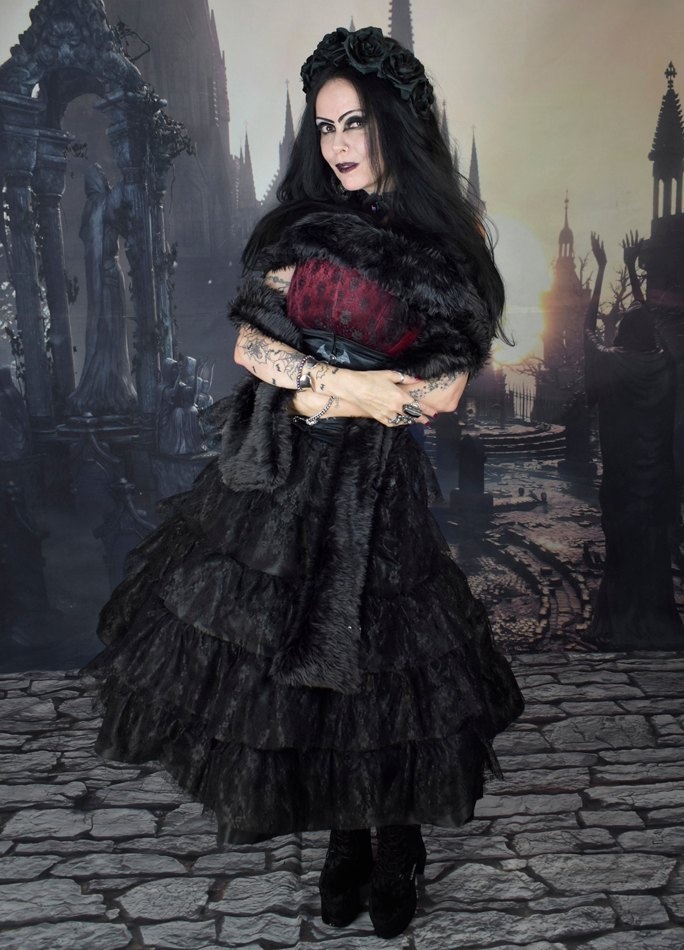 Megascarfdon Furry Scarf - long faux fur scarf by Moonmaiden Gothic Clothing