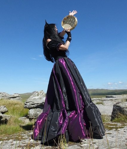 Charlotte Dymond Gown 8-10 5'4" Black and Amethyst