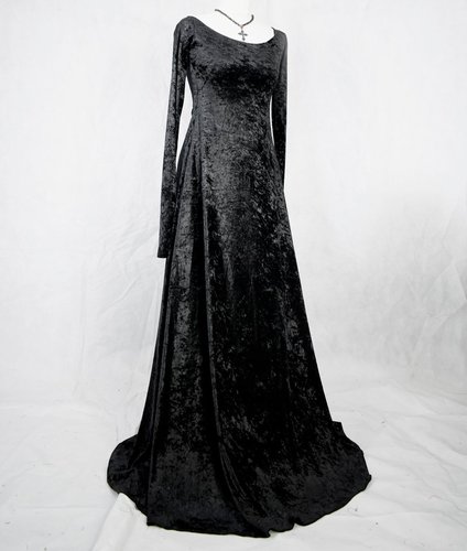 Velvet Minerva WItch Dress - crushed velvet long witchy dress by Moonmaiden  Gothic Clothing