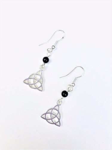 Celtic Knot and Black Onyx Earrings