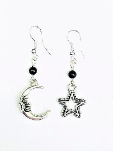 Moon and Star Earrings