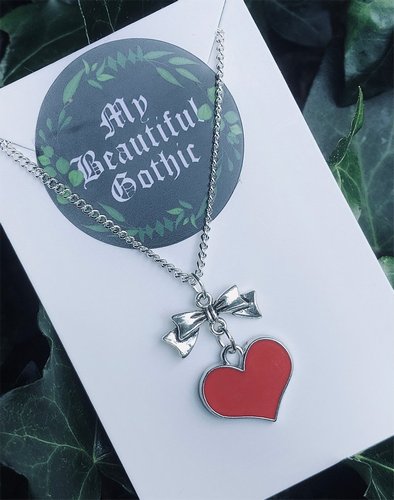 Heart and Bow Necklace