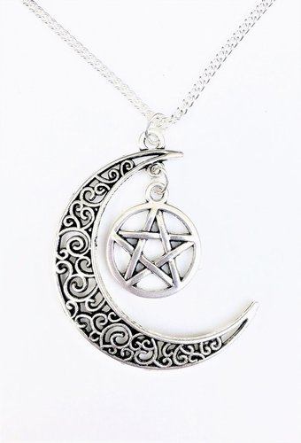 Magickal Moon and Pentacle Necklace