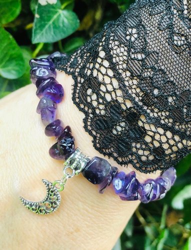Amethyst & Moon Bracelet