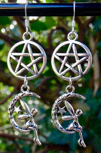 Pentacle and Moonfaerie Earrings