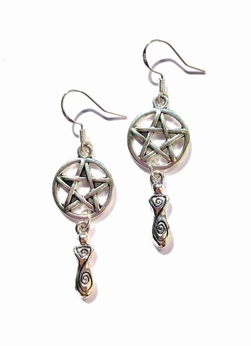 Pentacle & Goddess Earrings