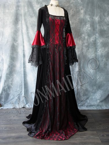 Custom Black and Vampire Red Gown 2