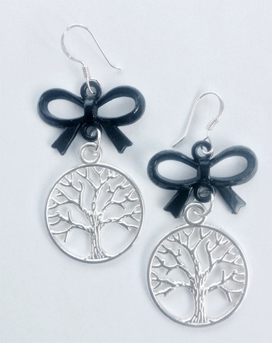 My Beautiful Gothic Tree of Life & Bow earrings