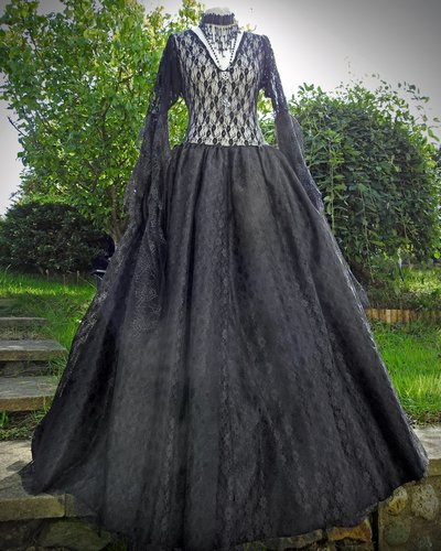 Custom Lace Morticia Enchantress Gown