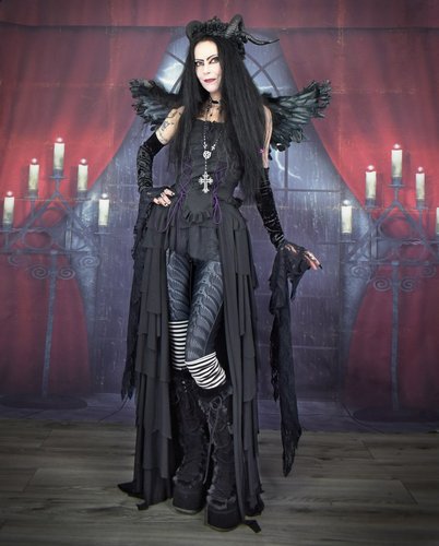 Morticia Raven Gloves