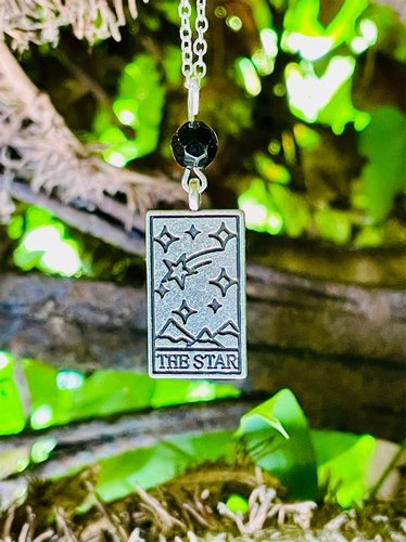 The Star Tarot &amp; Black Onyx Pendant Necklace