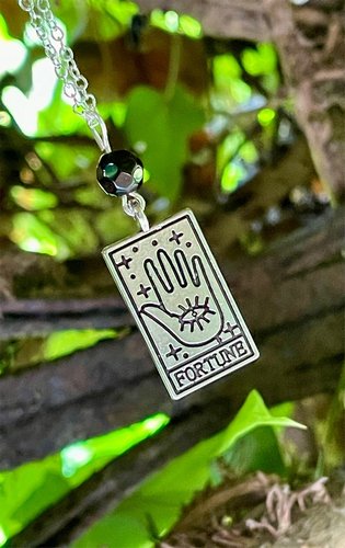 Fortune Tarot & Black Onyx Pendant Necklace