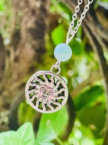Sun & Amazonite Pendant Necklace